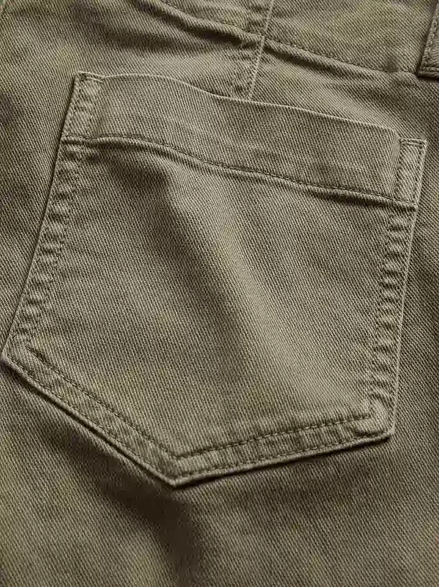 Pantalon long et ajusté en sergé à taille basse