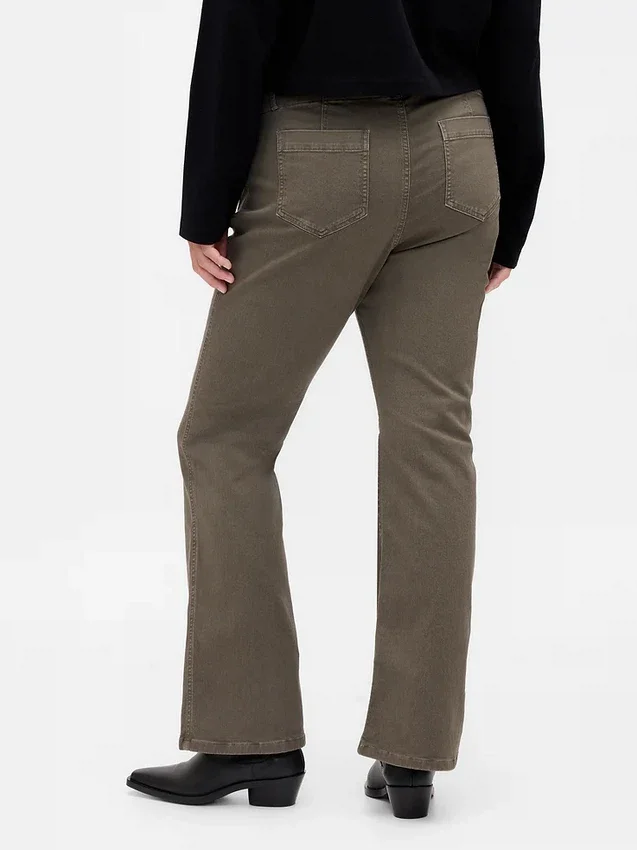 Pantalon long et ajusté en sergé à taille basse