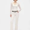 Pantalon long et ajusté en velours côtelé à taille basse