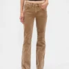 Pantalon long et ajusté en velours côtelé à taille basse