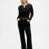 Pantalon long et ajusté en velours côtelé à taille basse