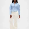 Pantalon long et ajusté en velours côtelé à taille basse