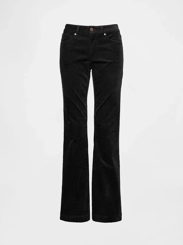 Pantalon long et ajusté en velours côtelé à taille basse