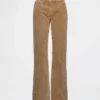 Pantalon long et ajusté en velours côtelé à taille basse