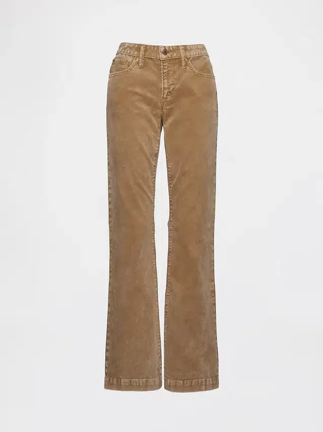 Pantalon long et ajusté en velours côtelé à taille basse