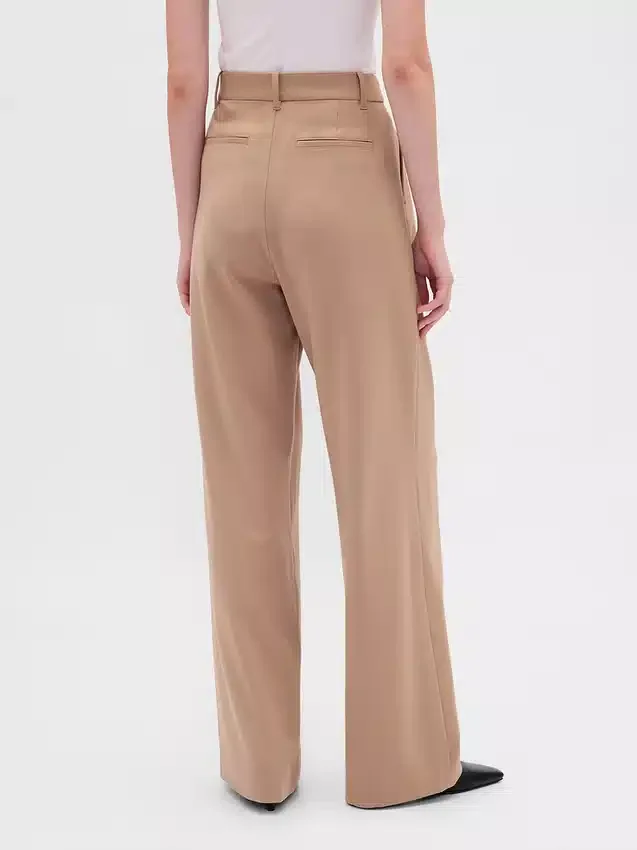 Pantalon à plis en sergé brossé 365 à taille haute