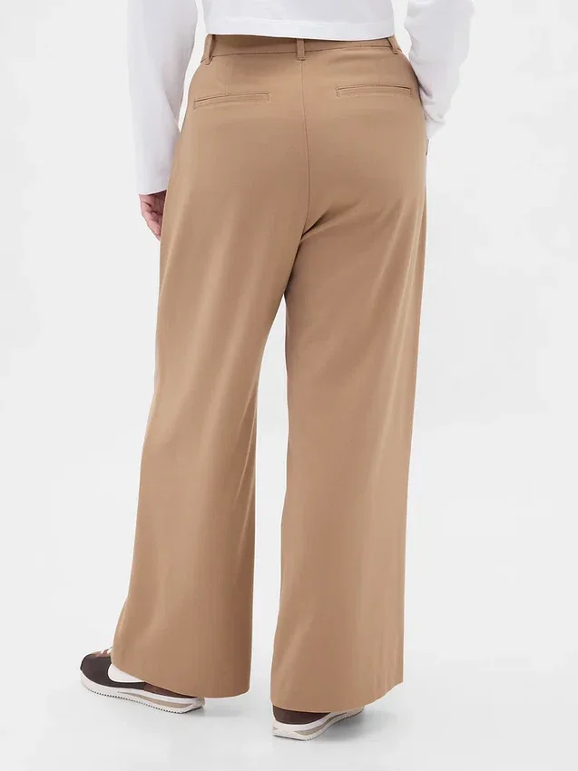 Pantalon à plis en sergé brossé 365 à taille haute