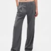 Pantalon plissé en sergé brossé taille basse 365