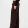 Pantalon plissé en sergé brossé taille basse 365