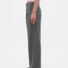 Pantalon plissé en sergé brossé taille basse 365
