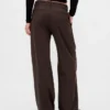 Pantalon plissé en sergé brossé taille basse 365