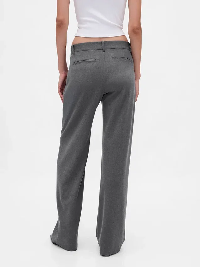 Pantalon plissé en sergé brossé taille basse 365