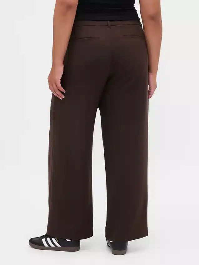 Pantalon plissé en sergé brossé taille basse 365