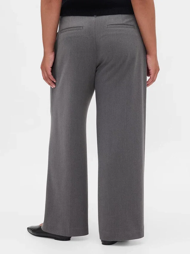 Pantalon plissé en sergé brossé taille basse 365