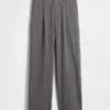 Pantalon plissé en sergé brossé taille basse 365
