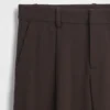 Pantalon plissé en sergé brossé taille basse 365