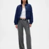 Pantalon plissé en sergé brossé taille basse 365