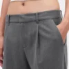 Pantalon plissé en sergé brossé taille basse 365