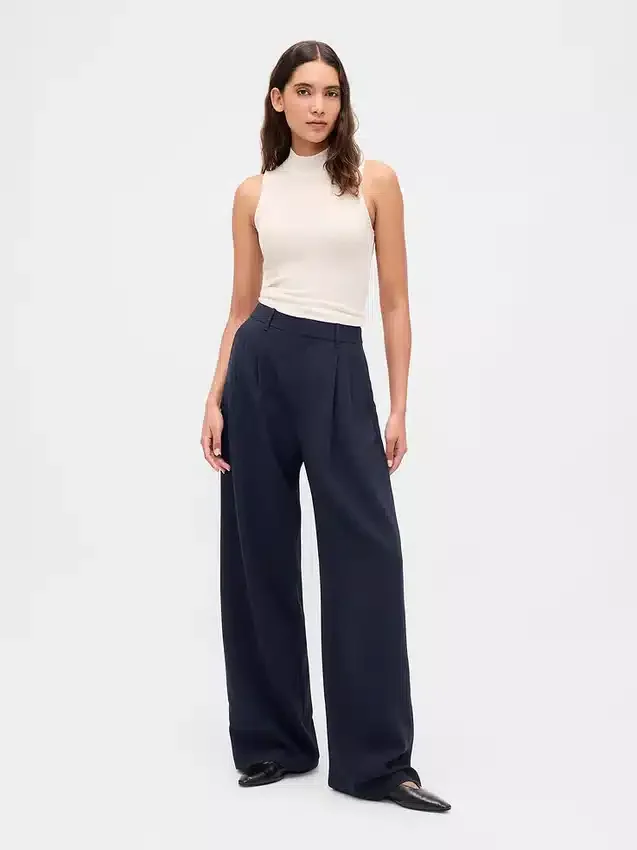 Pantalon plissé taille haute 365
