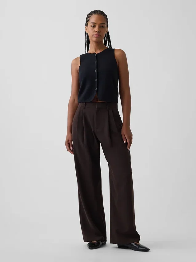 Pantalon plissé taille haute Curvy 365