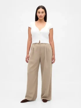 Pantalon plissé taille haute Curvy 365