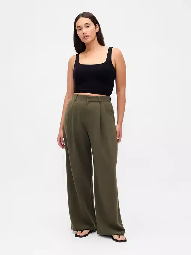 Pantalon plissé taille haute Curvy 365