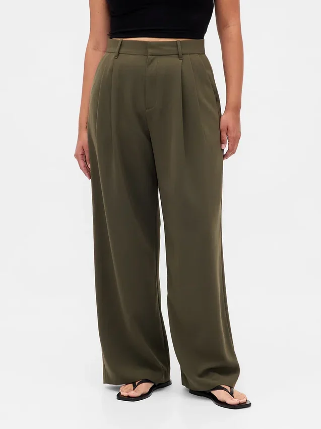 Pantalon plissé taille haute Curvy 365