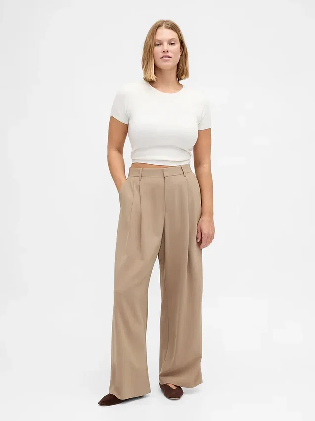 Pantalon plissé taille haute Curvy 365