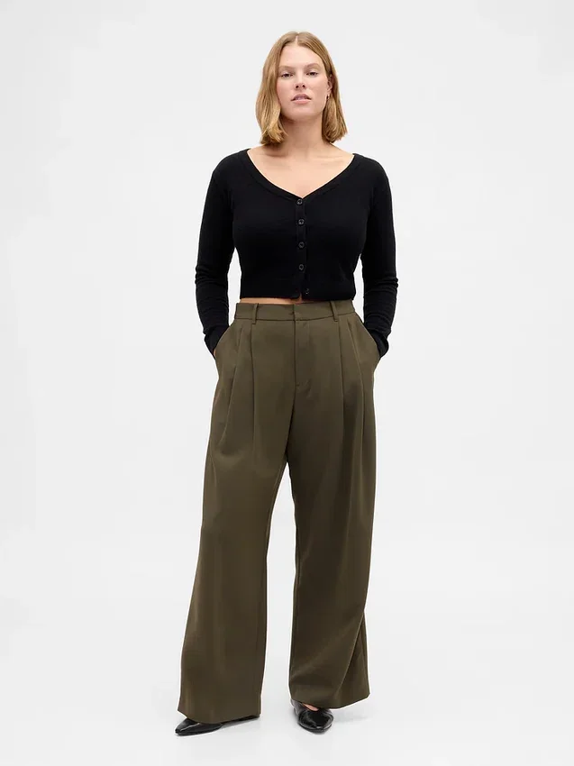 Pantalon plissé taille haute Curvy 365