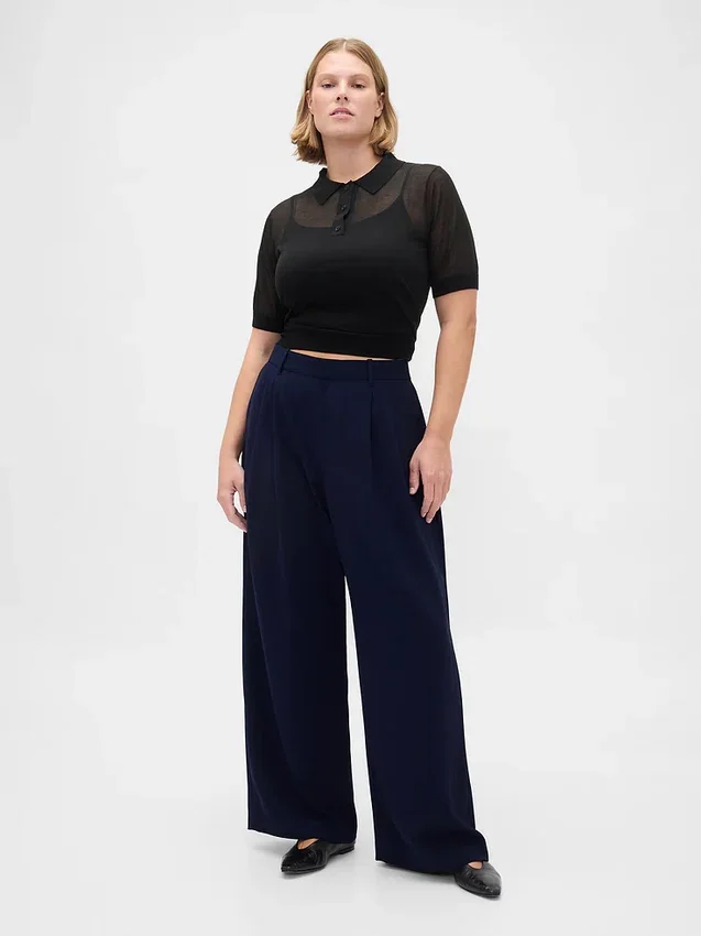 Pantalon plissé taille haute Curvy 365