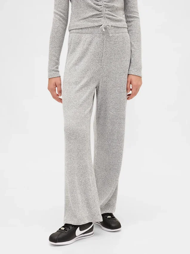 Pantalon pour enfant à jambes larges en maille côtelée Softspun