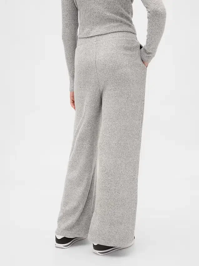 Pantalon pour enfant à jambes larges en maille côtelée Softspun