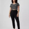 Pantalon skinny taille haute en maille double