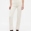 Pantalon slim droit en velours côtelé taille haute style années 90