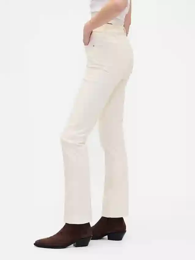 Pantalon slim droit en velours côtelé taille haute style années 90