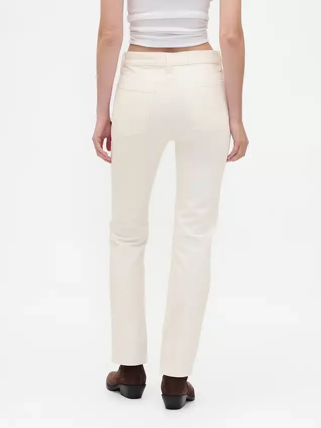 Pantalon slim droit en velours côtelé taille haute style années 90
