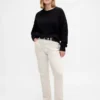 Pantalon slim droit en velours côtelé taille haute style années 90