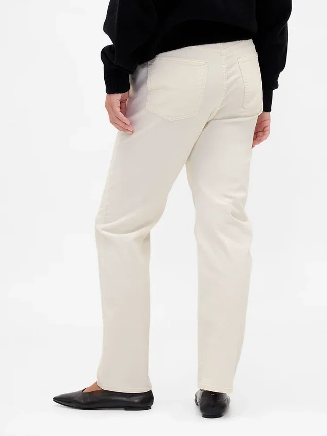 Pantalon slim droit en velours côtelé taille haute style années 90