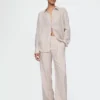Pantalon taille basse 365 en mélange de lin