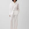 Pantalon taille basse 365 en mélange de lin
