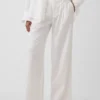 Pantalon taille basse 365 en mélange de lin