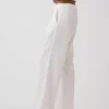 Pantalon taille basse 365 en mélange de lin