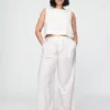 Pantalon taille basse 365 en mélange de lin