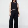Pantalon taille basse 365 en mélange de lin