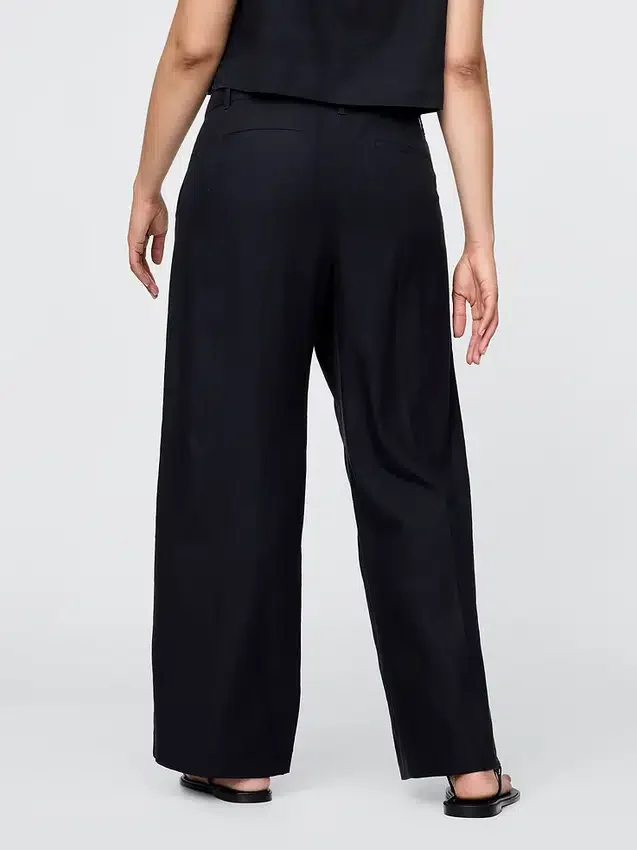 Pantalon taille basse 365 en mélange de lin