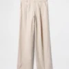 Pantalon taille basse 365 en mélange de lin