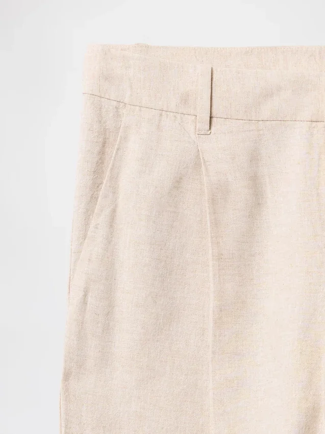 Pantalon taille basse 365 en mélange de lin