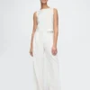 Pantalon taille haute 365 en mélange de lin