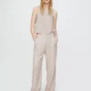 Pantalon taille haute 365 en mélange de lin