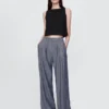 Pantalon taille haute 365 en mélange de lin